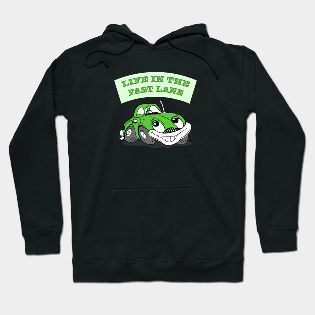 Hot Rods, Life in the Fast Lane, cartoon car Hoodie by Morrissey OC